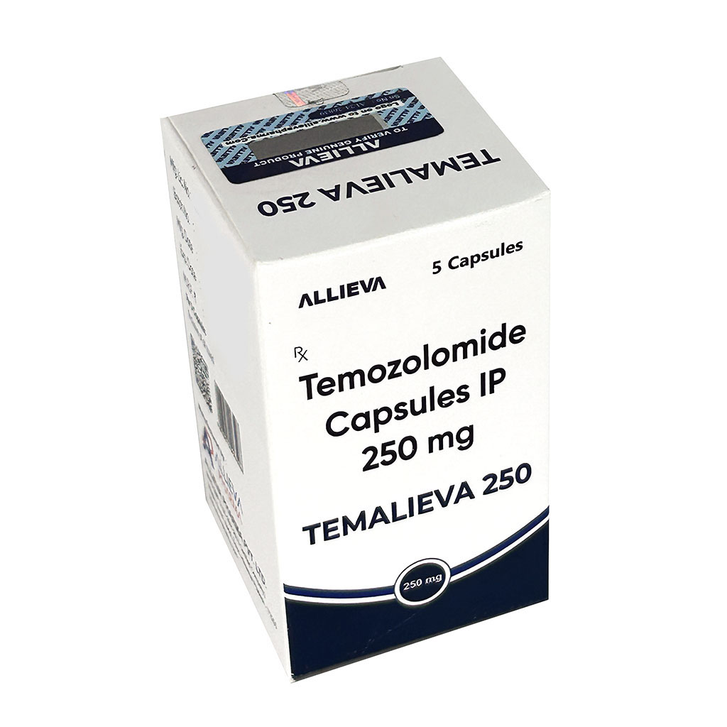 TEMALIEVA 250MG Temozolomide Capsules IP 250mg by Allieva Pharma Private Limited